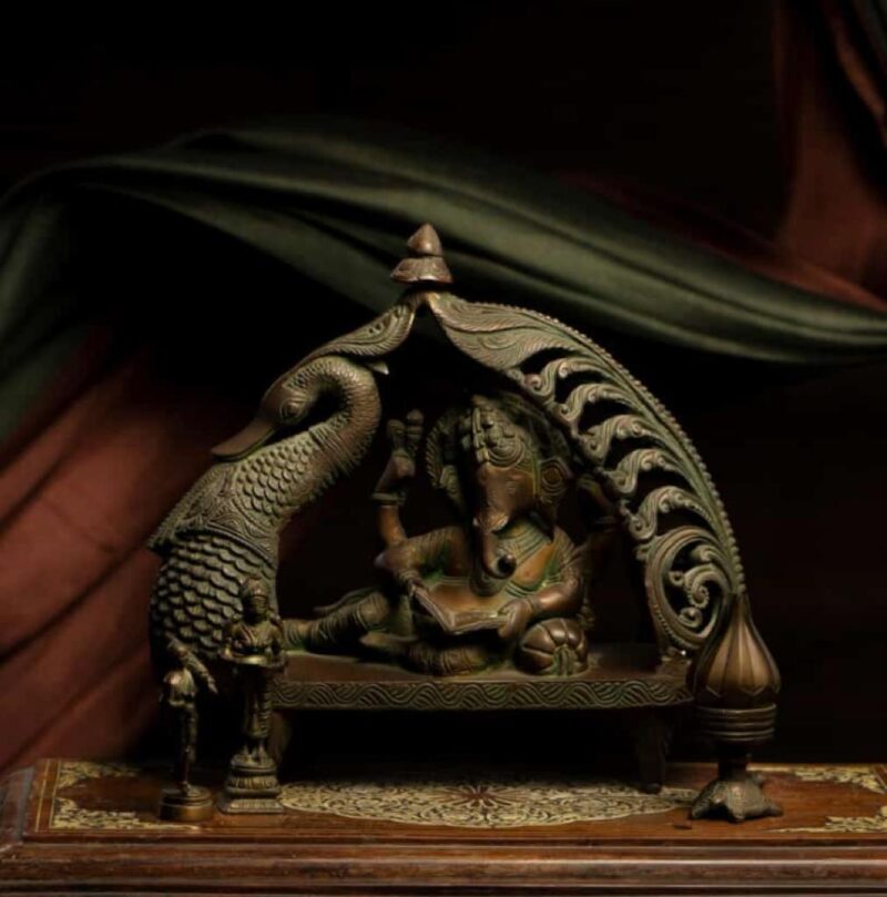 Sitting Ganesha with book - Antique Idol