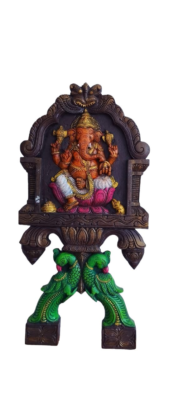 Ganesha Wooden Temple Carving