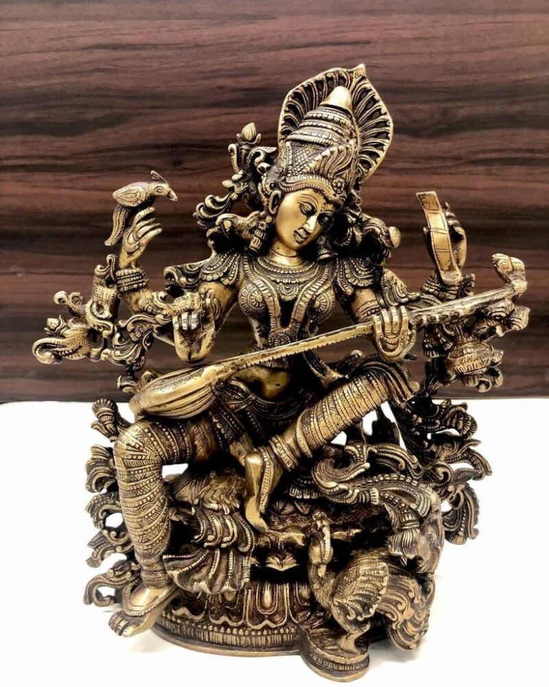 Goddess Sarasvathi Brass Idol