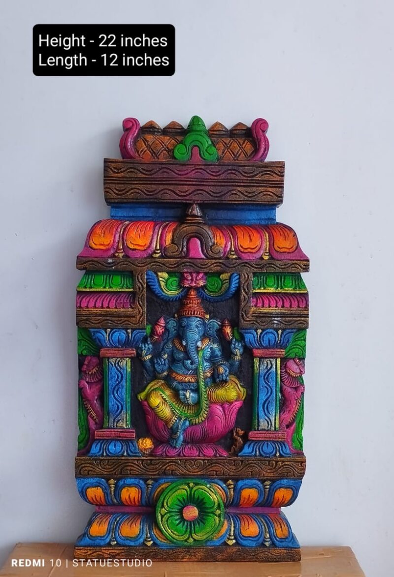 Ganapati Handmade Wood Art Wall Decor