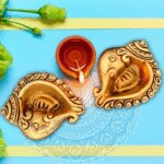 Brass Ganesha Conch Diya Set of 4