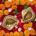 Brass Ganesha Conch Diya Set of 4 (5)