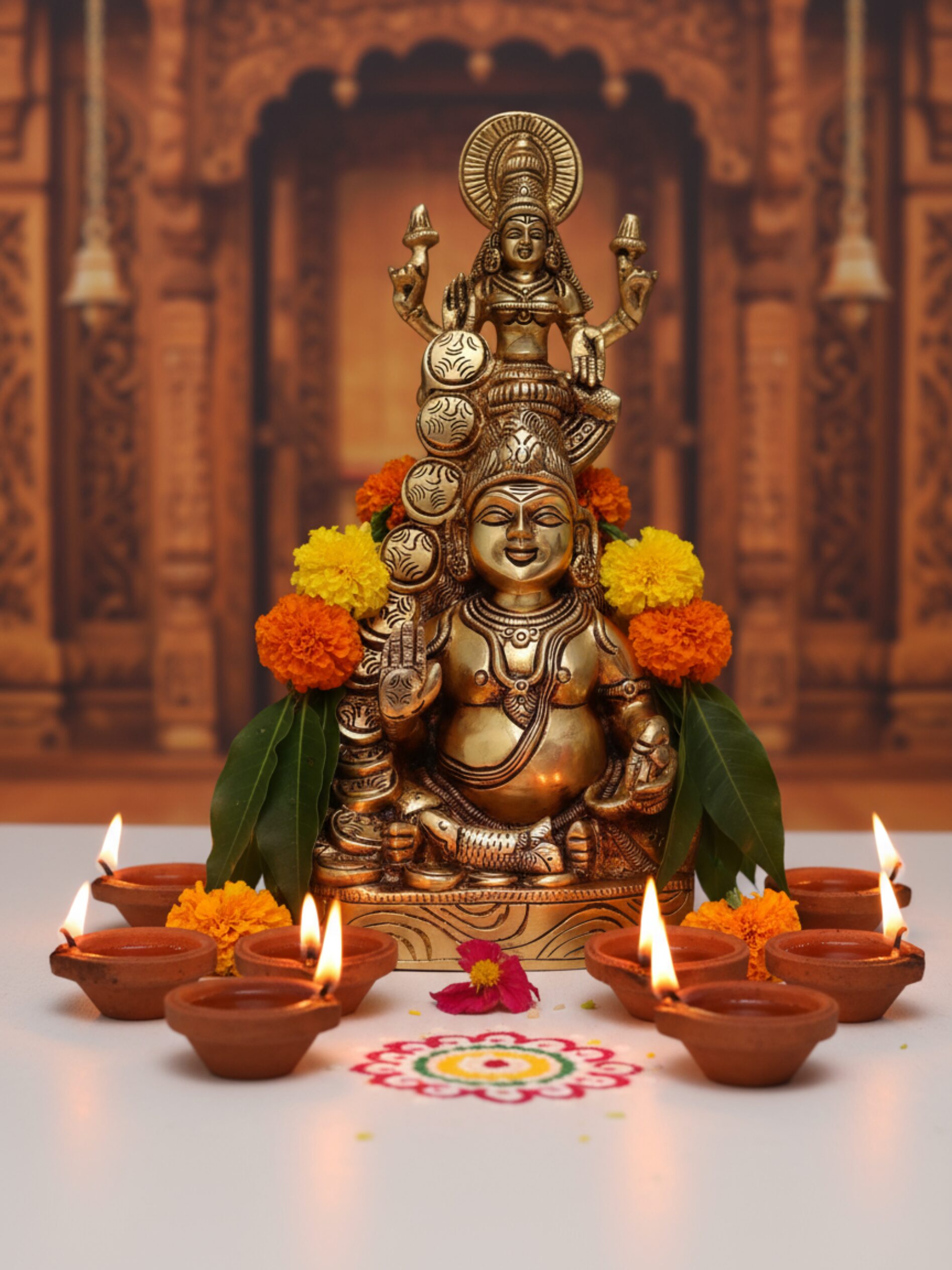 Brass Kubera Lakshmi Idol