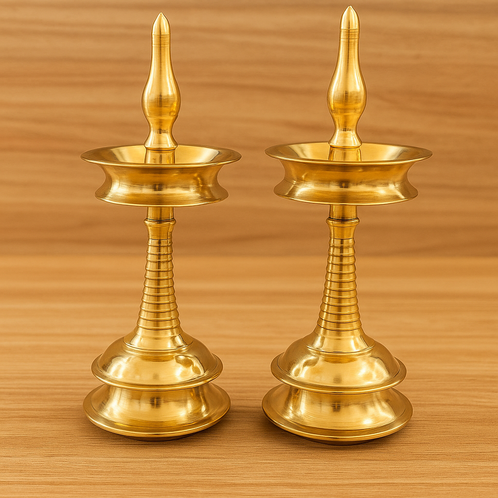 Traditional Kerala Oil Lamp Set