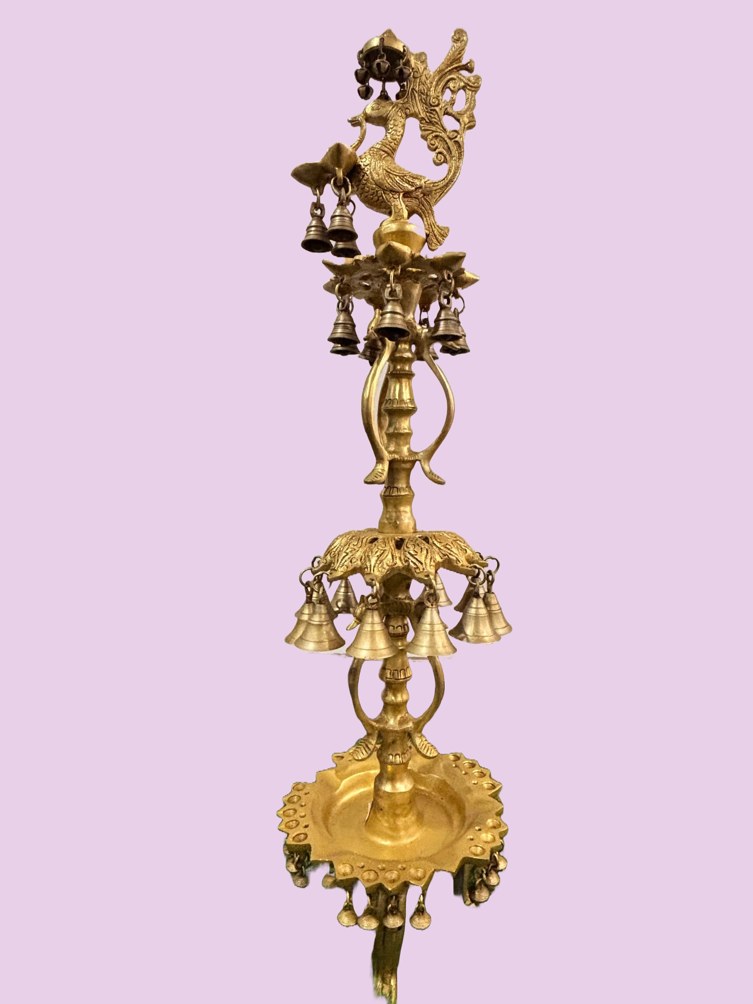 Handcrafted brass hanging diya lamps