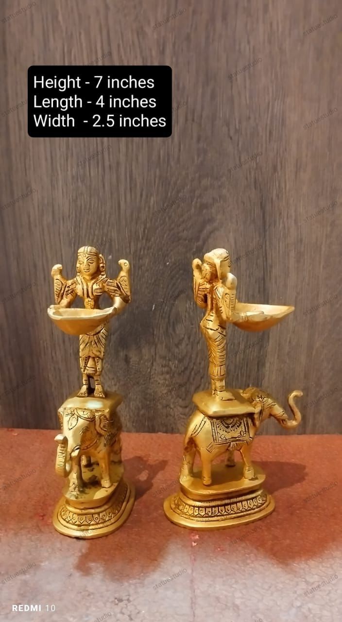 Brass Deep Lakshmi Elephant Diya