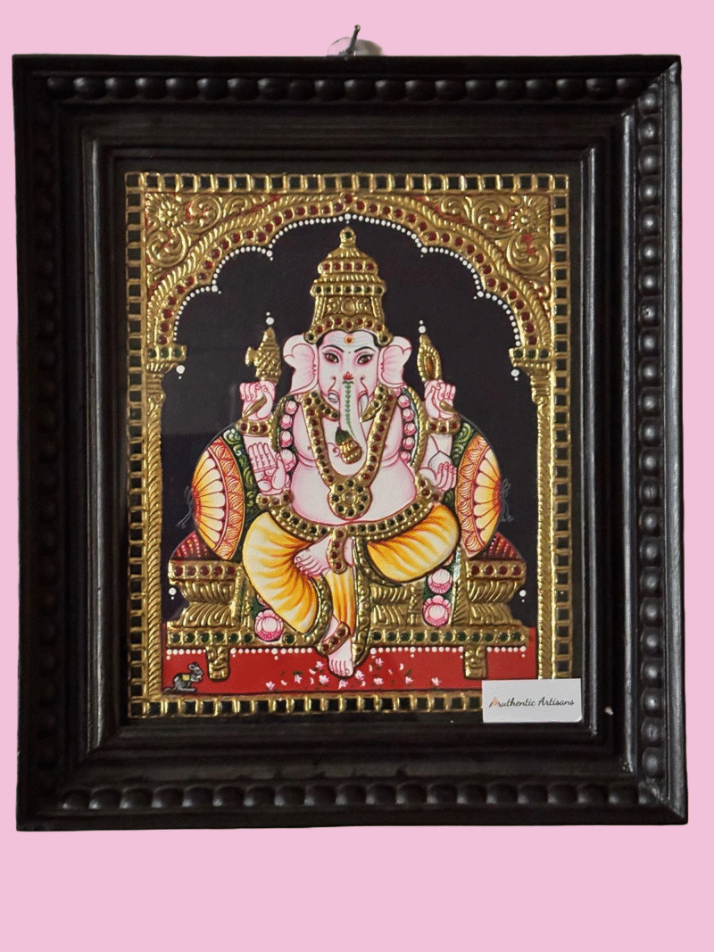 Traditional Tanjore Painting Of Lord Ganesha