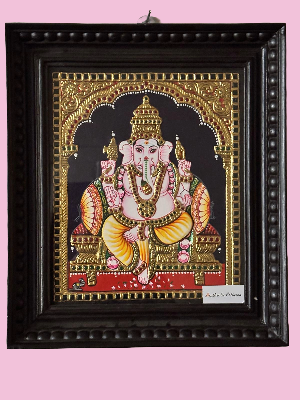 traditional Tanjore painting of Lord Ganesha