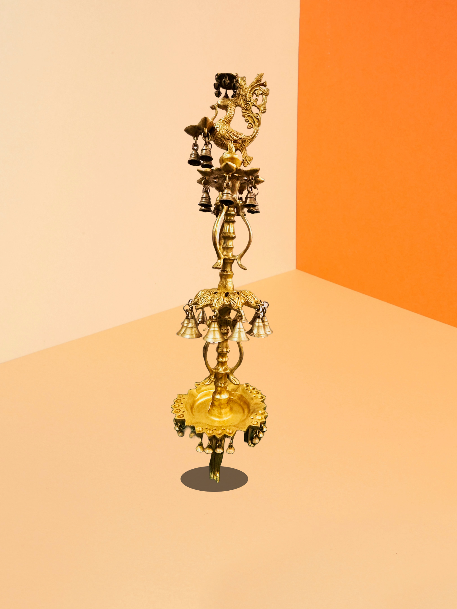 Handcrafted brass hanging diya lamps