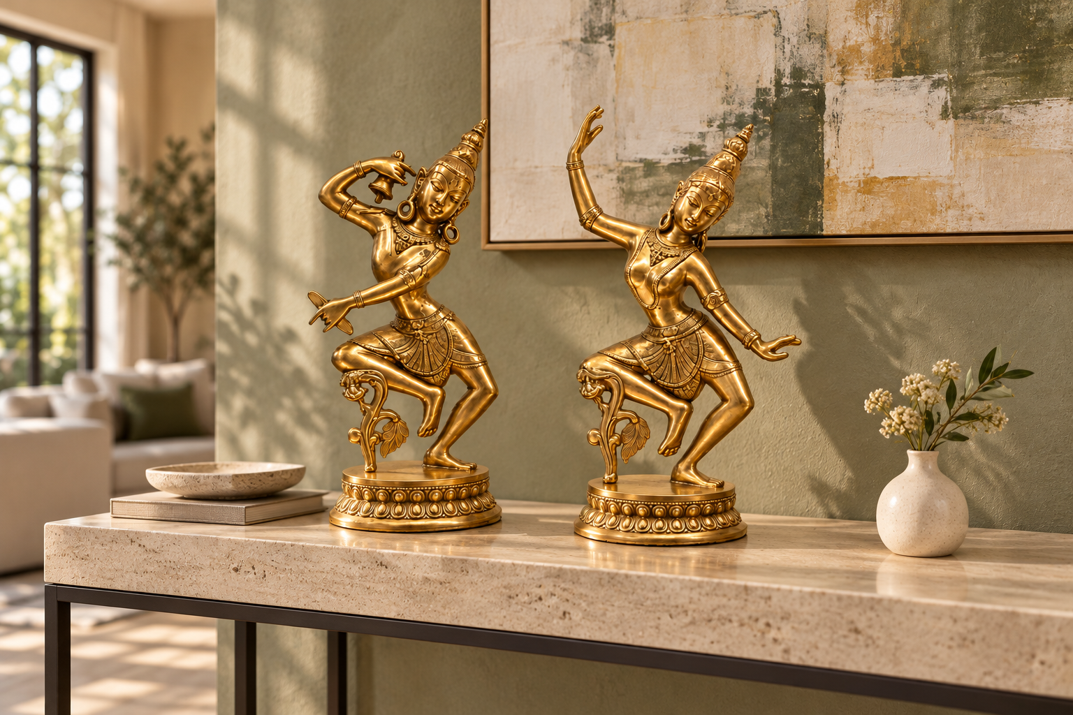 Dancing Shiva Parvathi Brass Statue
