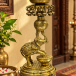 Handcrafted Brass Elephant Bird Oil Lamp Set Of 2